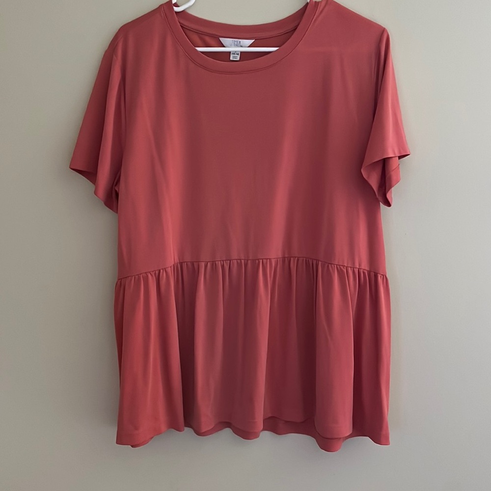 Coral Peplum Top